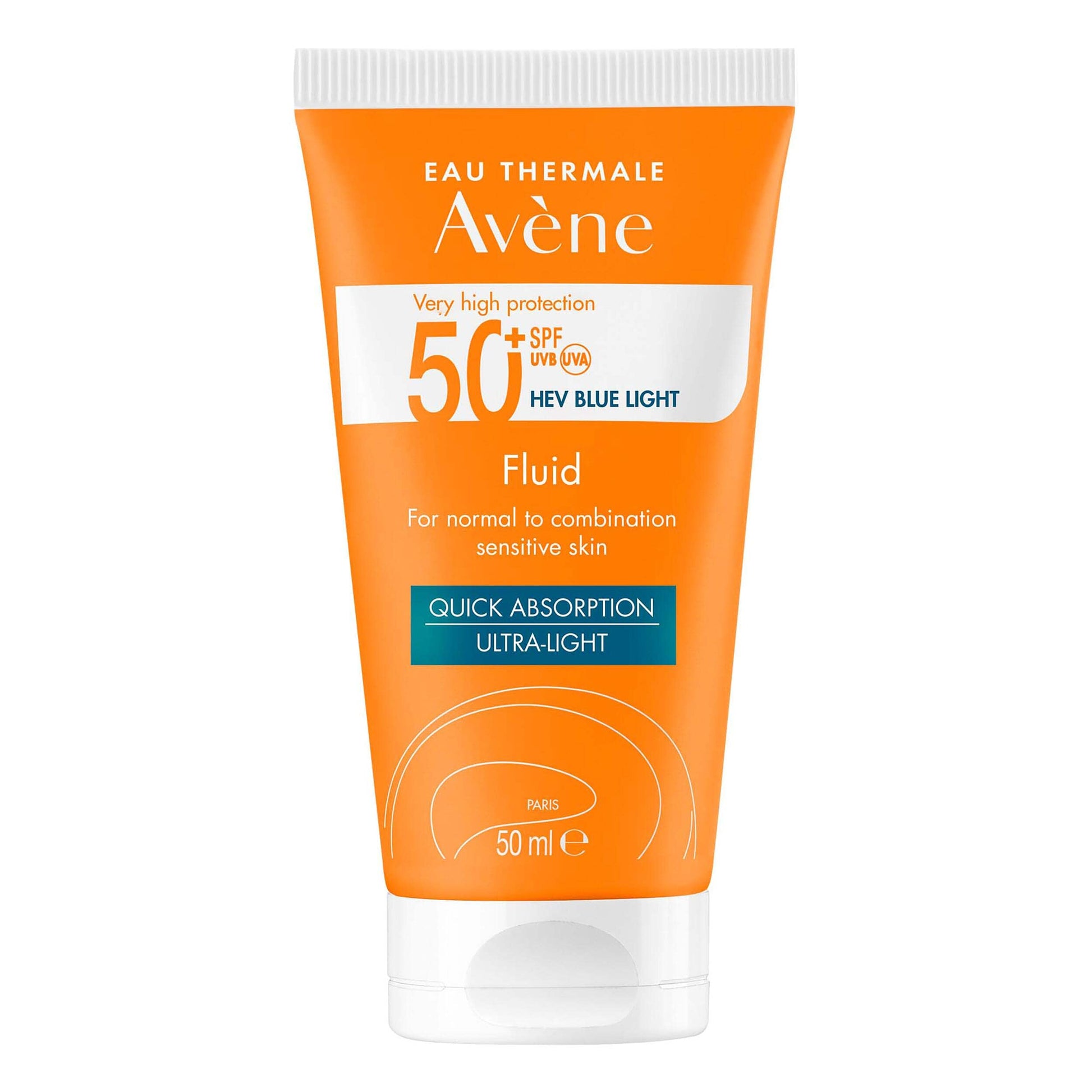 Avene Fluido con Protector Solar Fps50+, Sin Perfume, 50ml