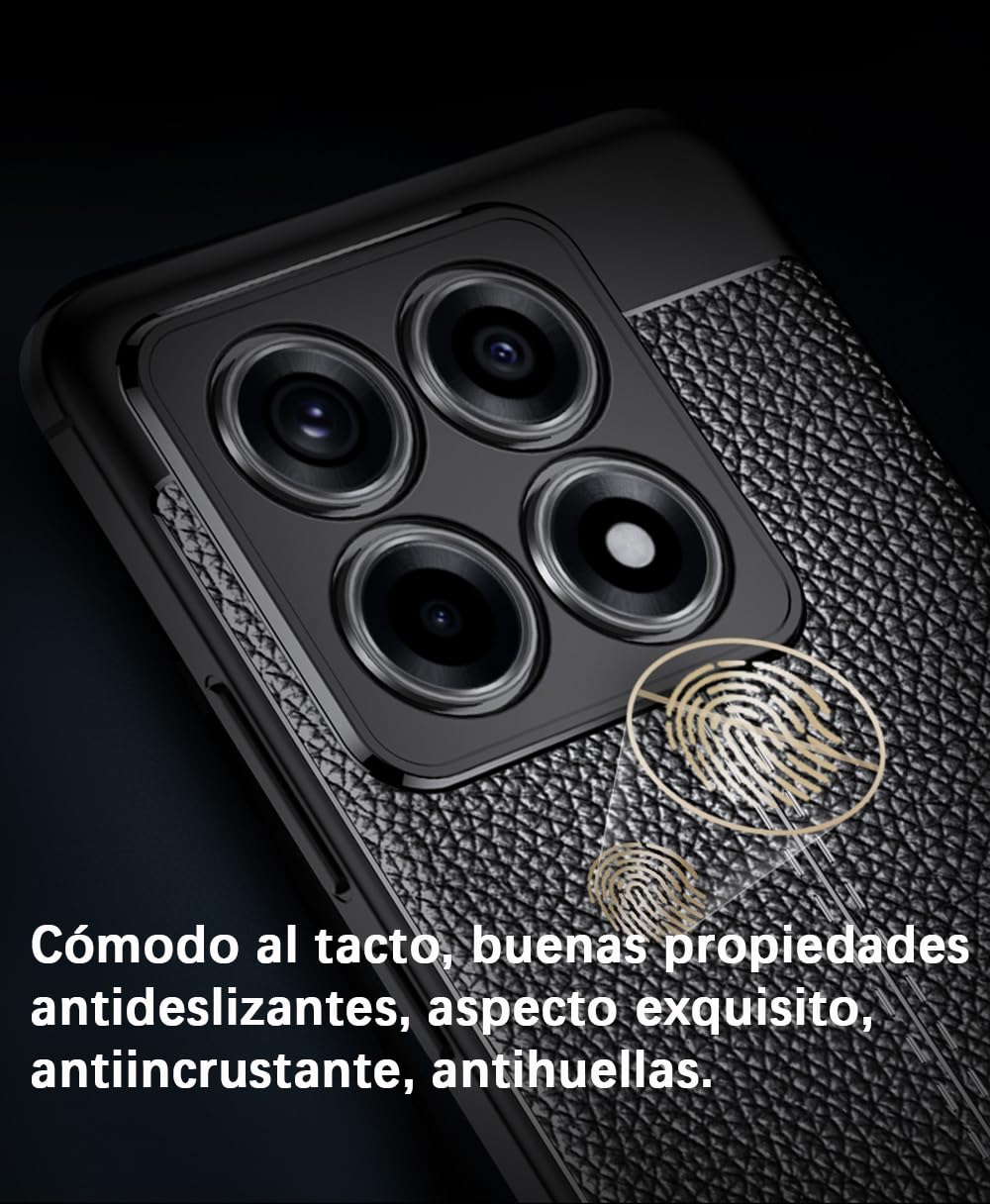 DABUNA Funda para Xiaomi 14T Case Uso Rudo Protector de Cámara Duradero Suave Antihuellas Protector Cover (Negro)