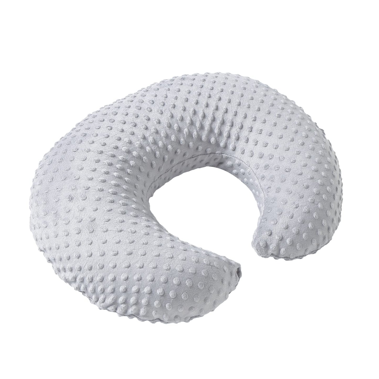 Almohada y posicionador de lactancia con funda para lactancia materna y alimentación con biberón, apoyo para bebé, tiempo de barriga, soporte para sentarse al bebé, soporte para despertar tiempo (gris