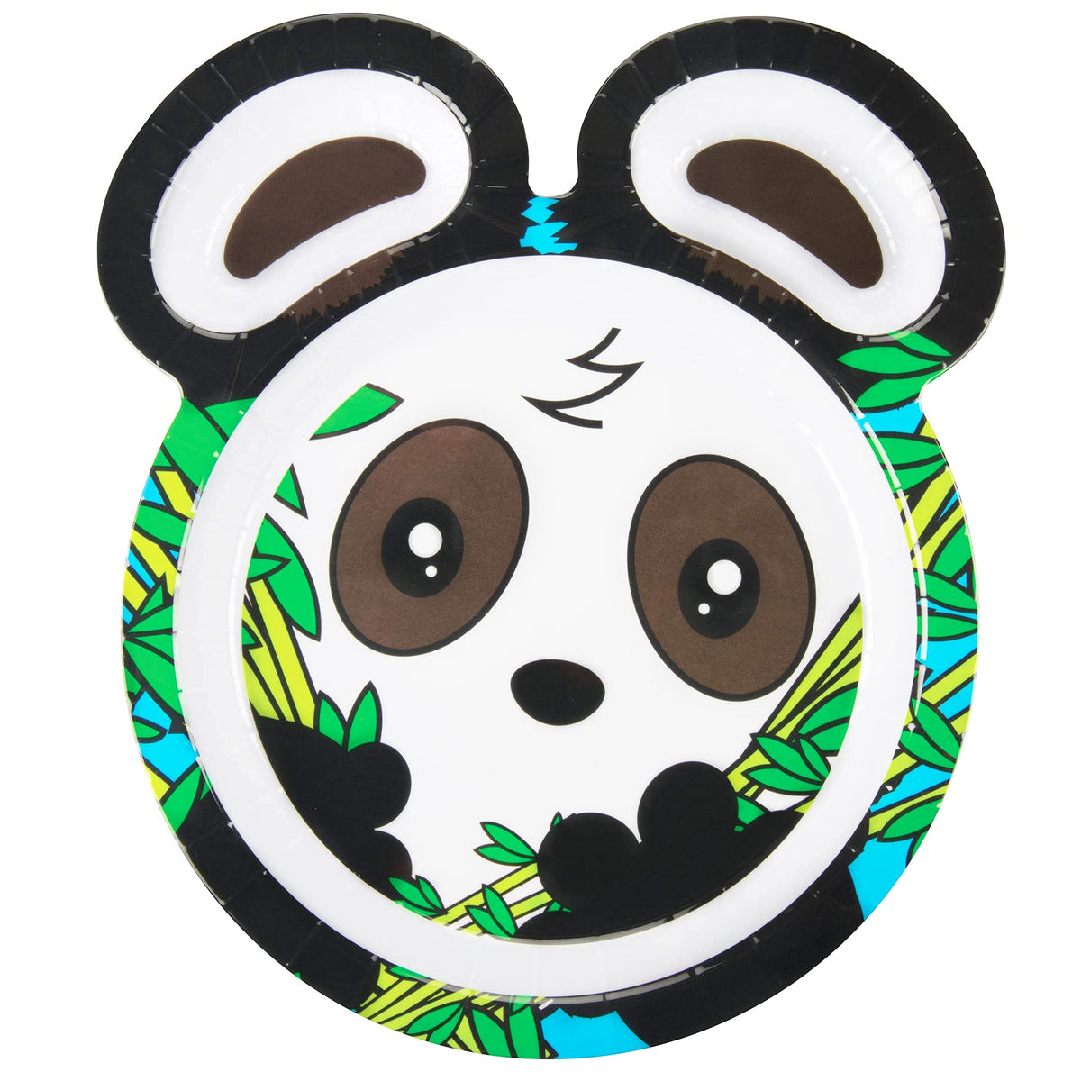 Zoo Friends Mealtime Feeding Plates - Set of 4 Different Cute Animal Dishes for Kids - Panda, Alligator, Tiger & Monkey - Divided Compartments, Melamine, BPA Free, Dishwasher Safe