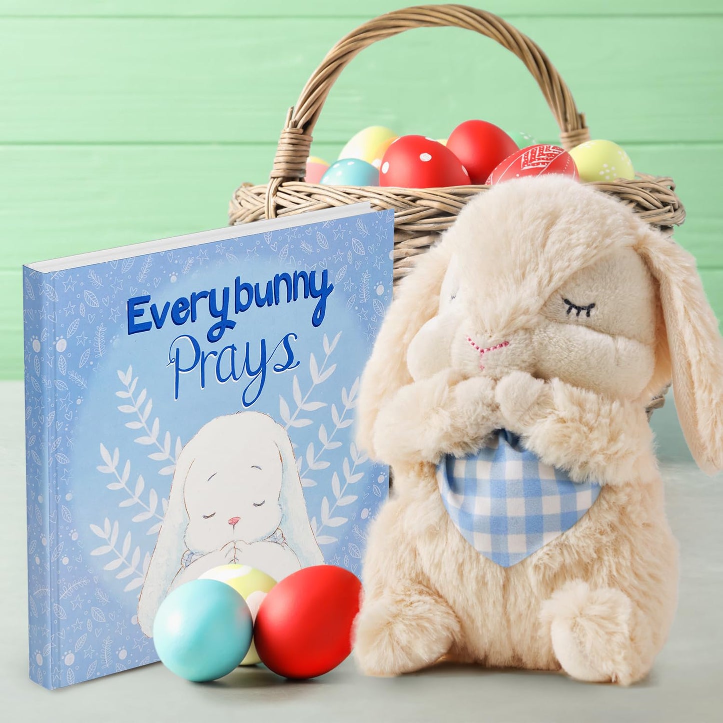 Tickle & Main Everybunny Prays Bunny Peluche y Juguete Musical - Azul, 7 Pulgadas de Felpa y Libro ilustrado, Recites Now I Lay Me Down to Sleep - Regalos de Bautismo para niños - Regalos de Bautizo