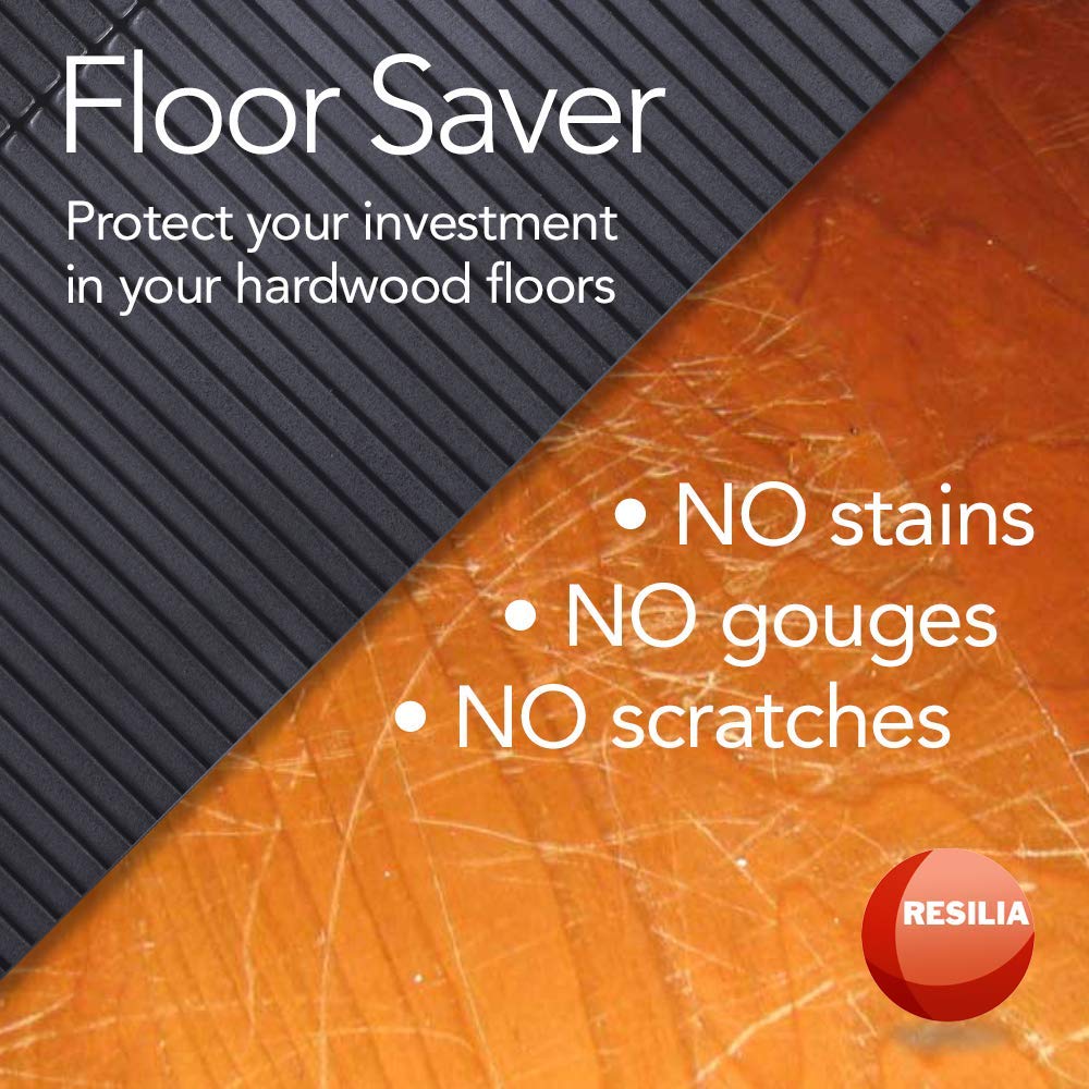 Tapete Protector de Piso Resiliente Resilia Negro Fácil de Limpiar para Gimnasio y Levantamiento de Pesas