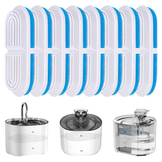 Filtros Tethram Blanco Resina y Carbón Activo para Fuente de Gatos y Mascotas 8 Piezas