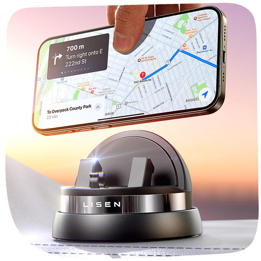 LISEN Soporte Celular Auto Giratorio de 360° Soporte para Celular Automovil，Phone Holder Car Base para Celular Automovil，Soporte Compatible con iPhone 15 14 13 12 11 Pro MAX, Galaxy S23 S22 Ultra