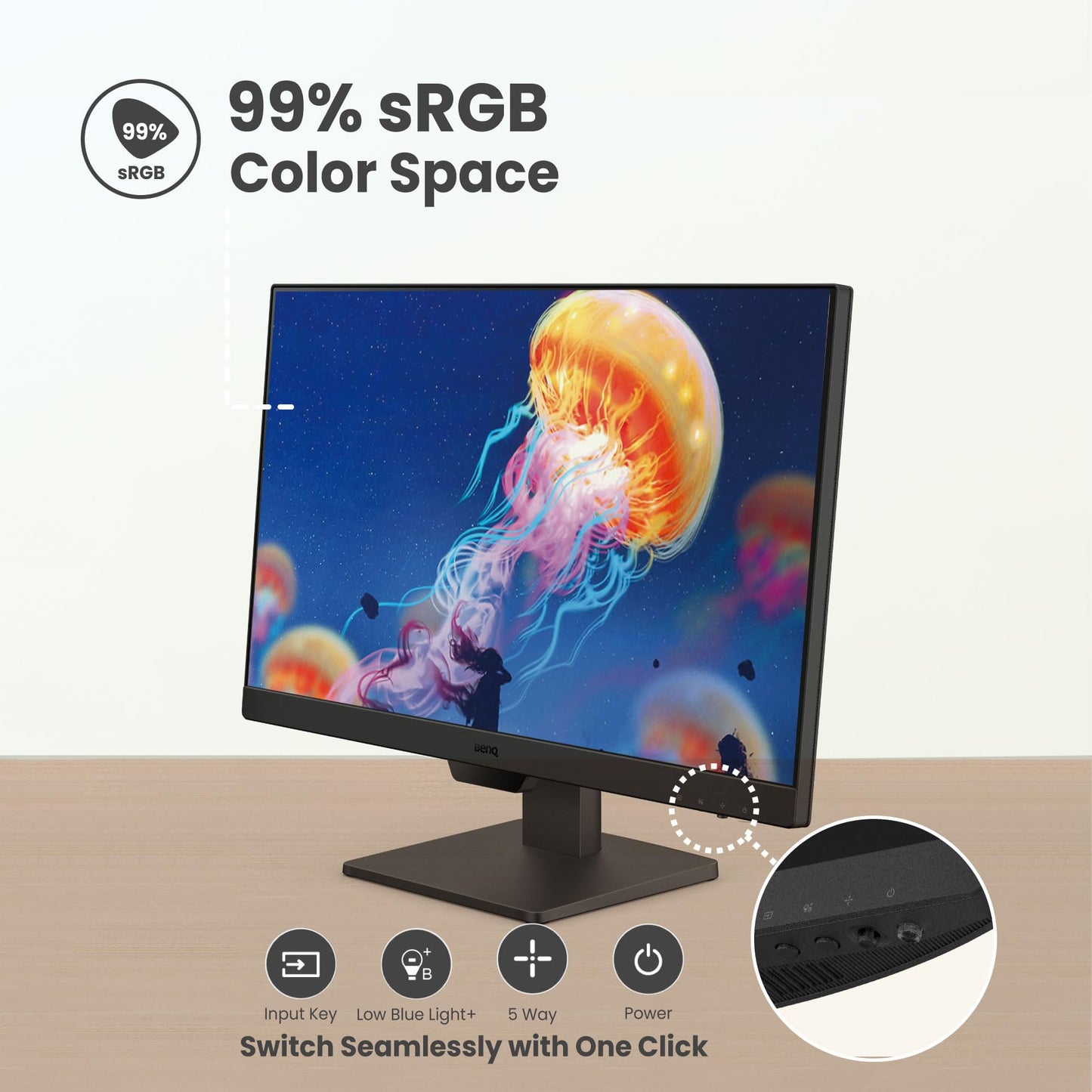 BenQ GW2790 Monitor de 27 pulgadas 100Hz FHD 1920x1080p | IPS | Cuidado de los ojos | Montaje VESA | Bisel delgado | Luz azul baja | Brillo adaptativo | DisplayPort | HDMI x2