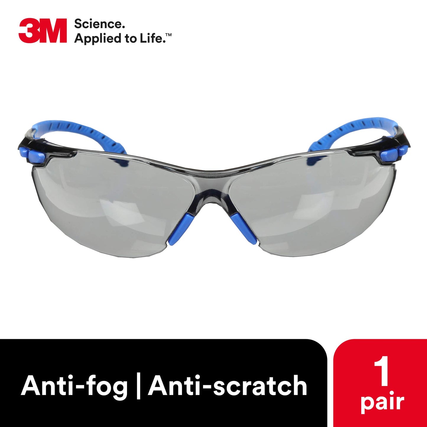 Lentes Protectores 3M Solus Negro Azul con Revestimiento Antivaho Scotchgard