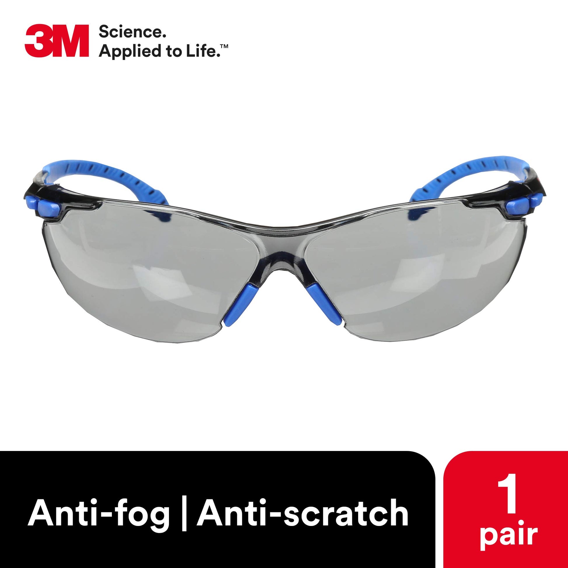 Lentes Protectores 3M Solus Negro Azul con Revestimiento Antivaho Scotchgard
