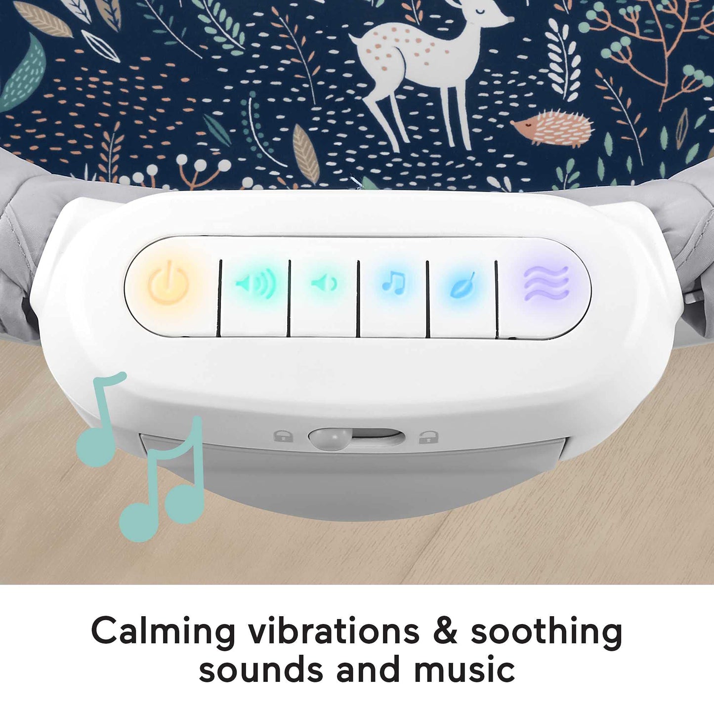Fisher-Price - Cuna de bebé portátil con vibración musical y pliegue delgado para viajes, recién nacidos de más de 0 meses, bosque de luz de luna