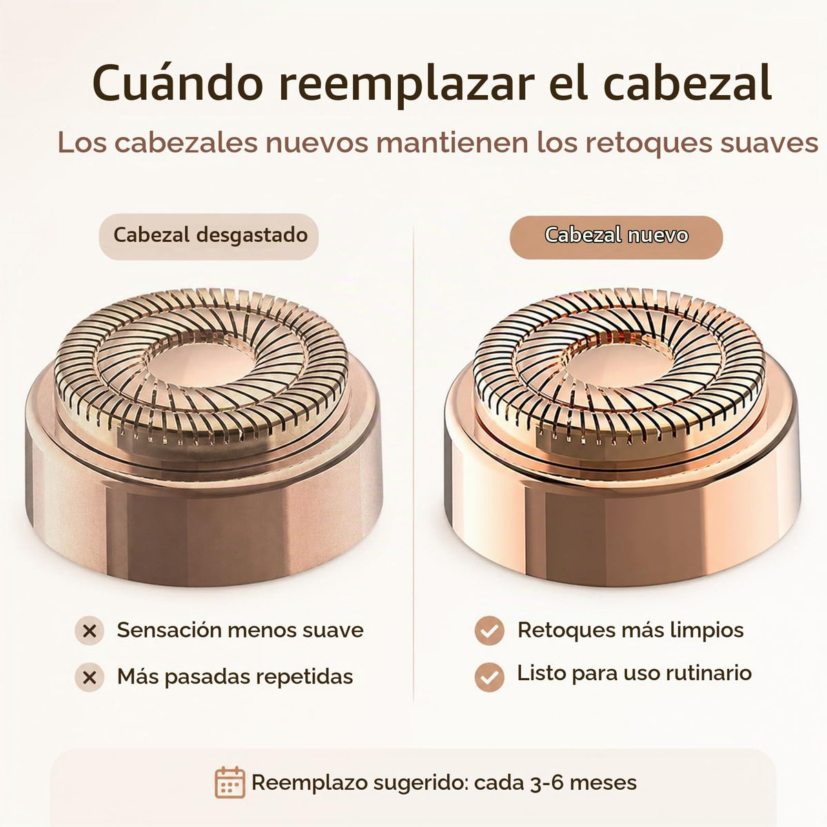 Cabezales de repuesto para Flawless Generation 2, compatibles con removedor de vello facial sin defectos para mujeres, cuchillas de repuesto de doble halo Gen 2, paquete de 6