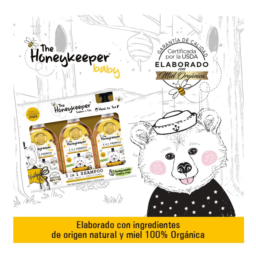 The Honey Keeper 3 Pack Shampoo 3 en 1 Kids Chamomile 2100 ml (3 de 700 ml)