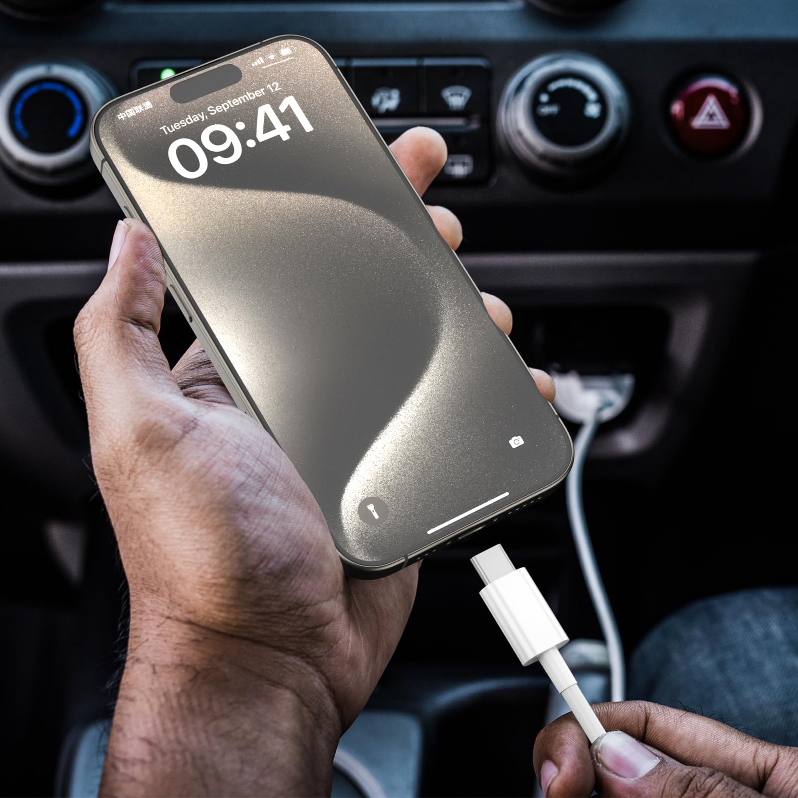 Cable Carplay para iPhone 16/15,iPhone 16/15 Plus,iPhone 16/15Pro,iPhone16/15Pro Max,USB A a USB C para Carplay Cable USB C,iPad USB C 10th,iPad Air Cable cargador de coche Cable de 3 pies （Blanco）