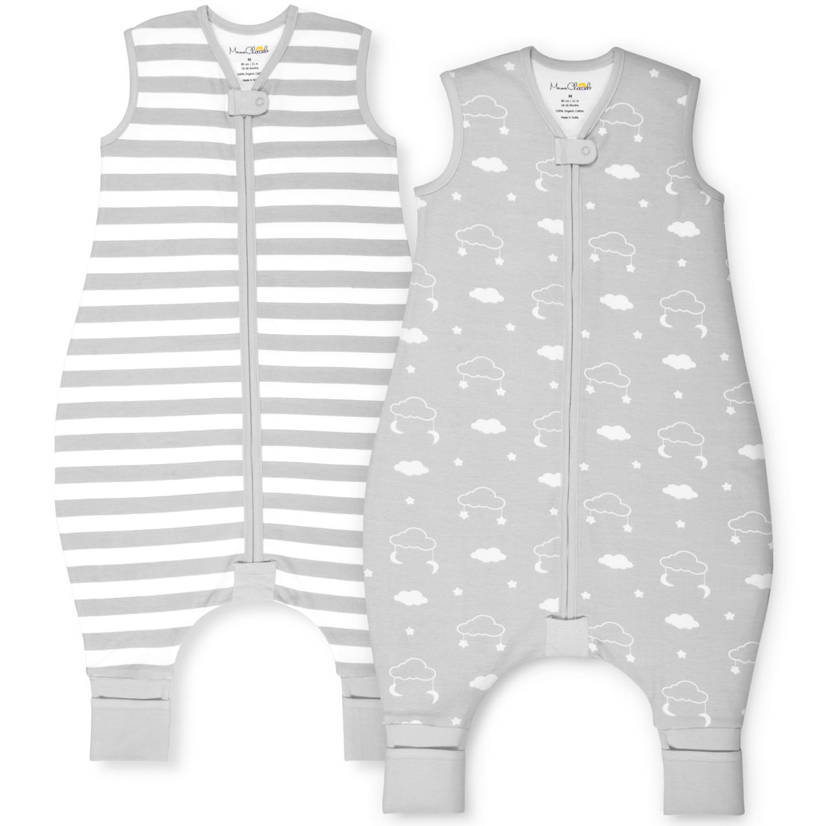 Mama Cheetah Saco de dormir para niños pequeños con pies 4T-5T, 0.5 TOG Mantas de algodón orgánico para bebé usables con piernas, Saco de dormir para bebé para caminantes, Caminante temprano X-Large