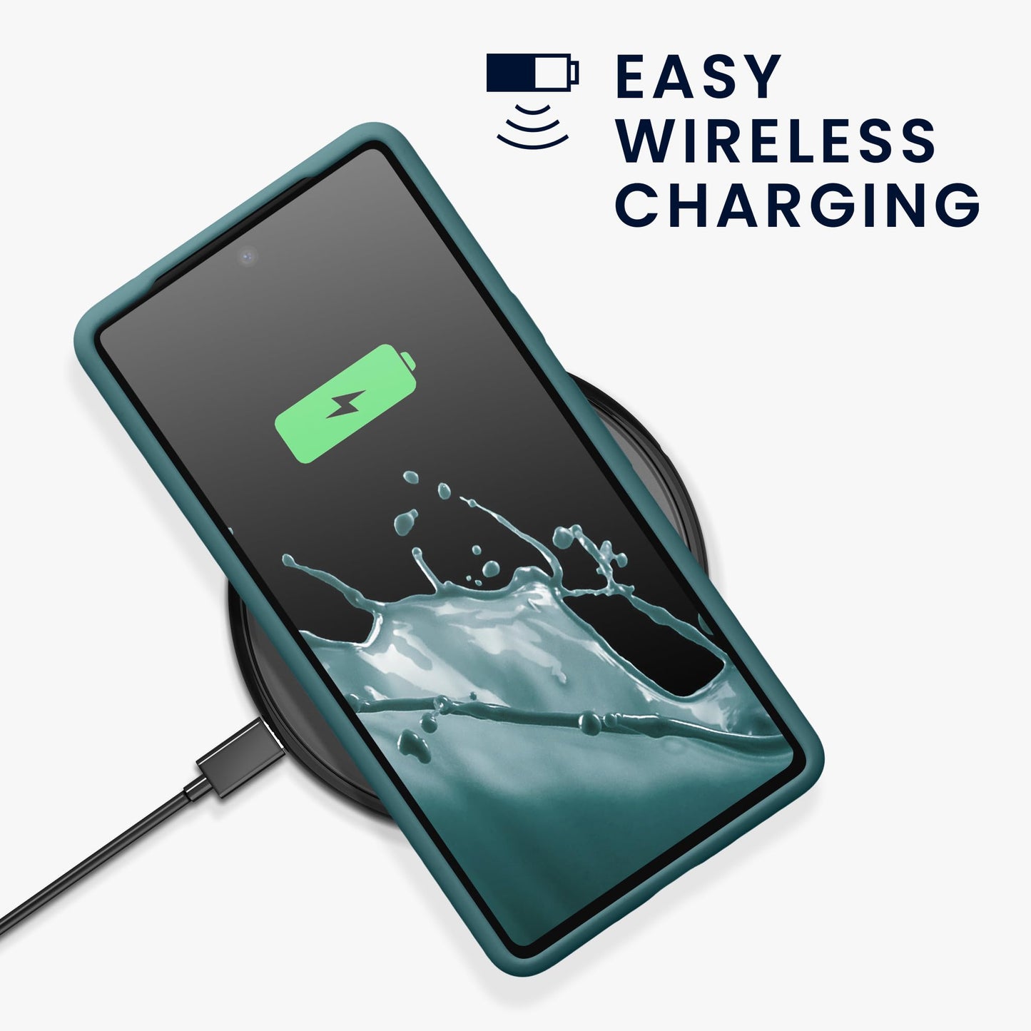 kwmobile Carcasa Compatible con Google Pixel 7a Funda - Case TPU y Silicona antigolpes - Apto Carga inalámbrica - Noche ártica