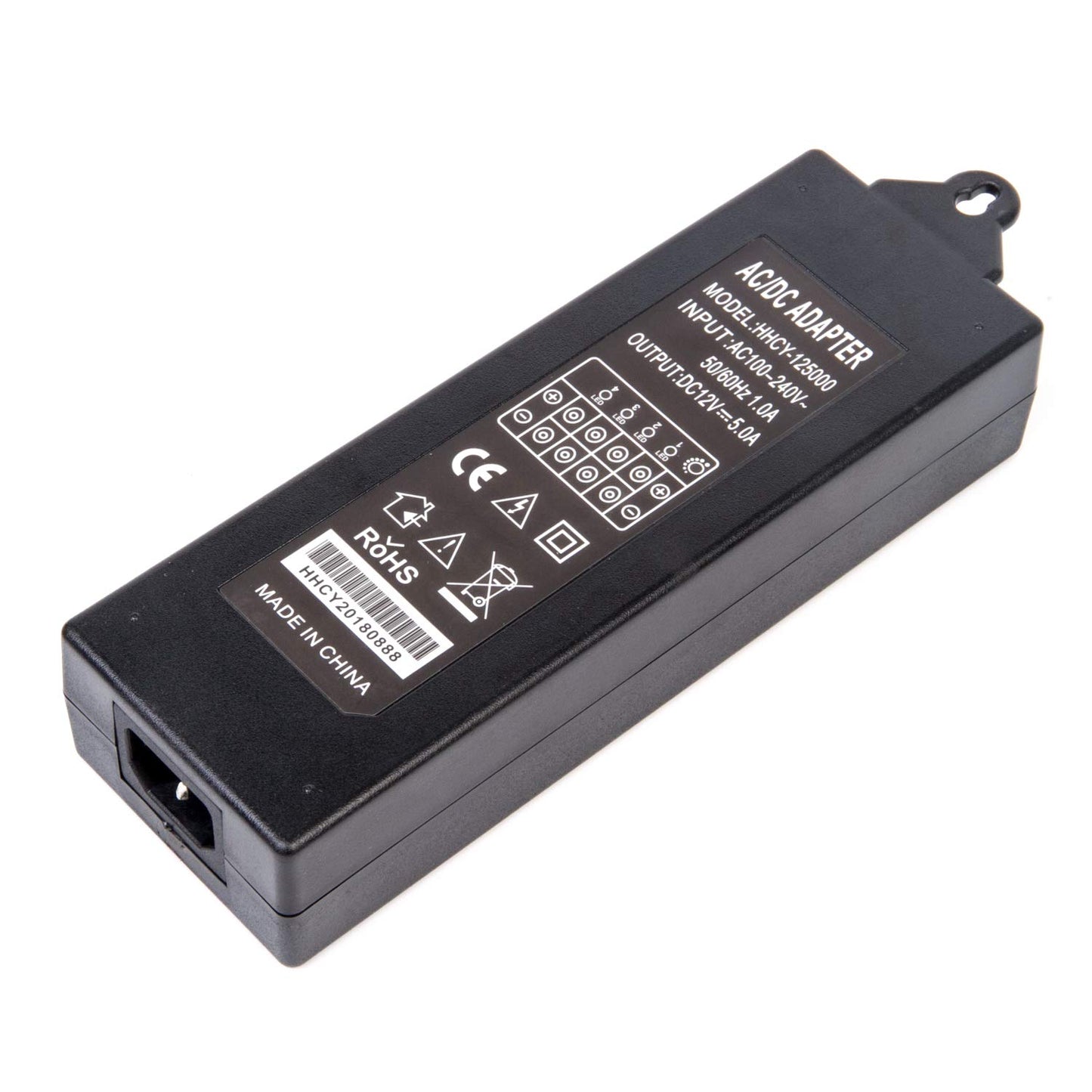 Xenocam - Fuente de alimentación para cámara CCTV de 4 canales de 5 amperios, fuente de alimentación de distribución de 90 V-264 VCA entrada a salida de 12 V-13.8 VCC, adaptador de alimentación de