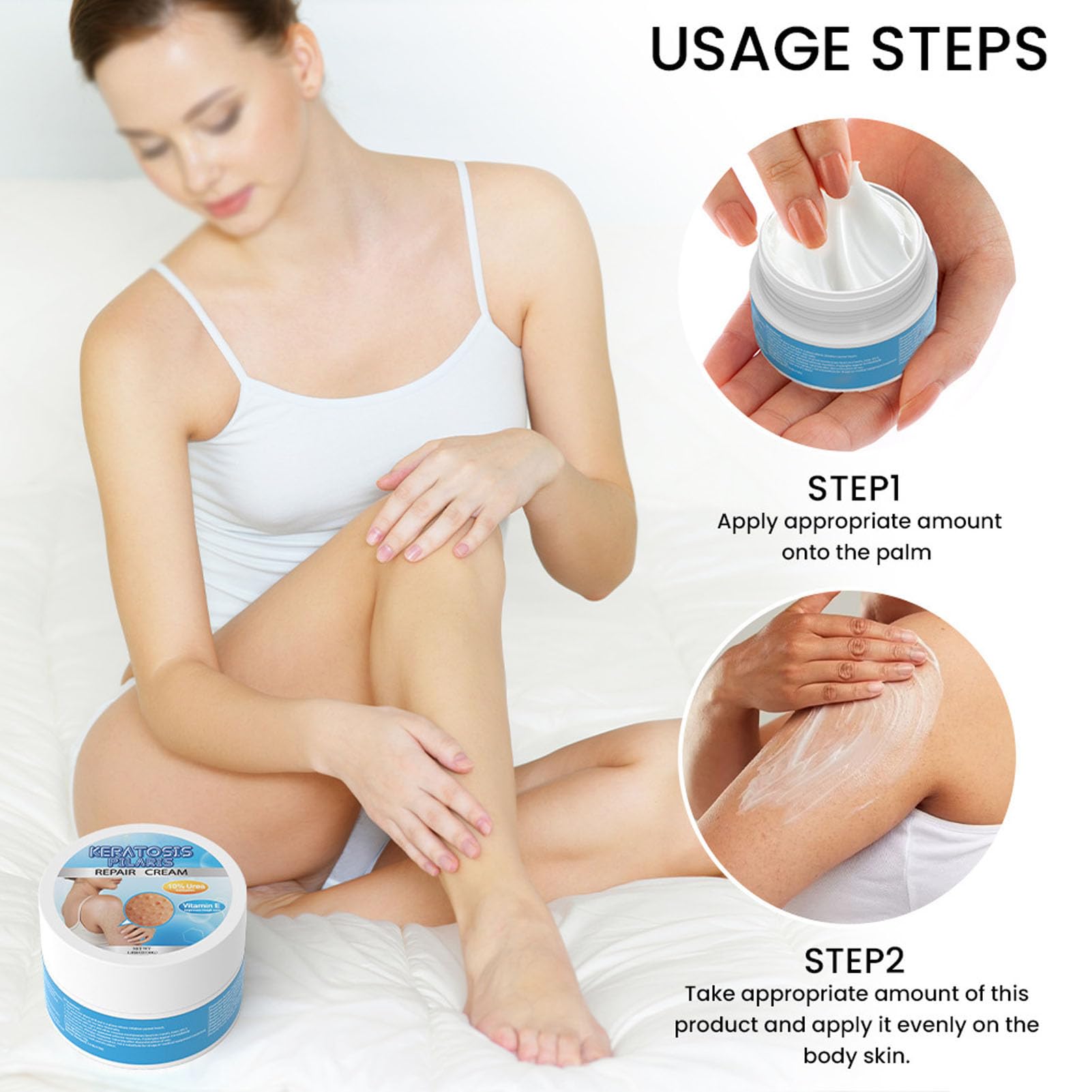 Crema de Queratosis para Suavizar la Piel, Borrador de Protuberancias, Exfoliación con Vitamina E - Solución Diaria para el Cuidado de la Piel, Material Orgánico, Alivio