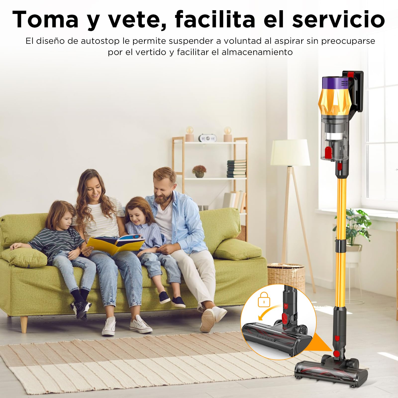 8 en 1 Aspiradora Inalambrica V18,50KPa/550W/60min,180° Plegables,Aspirador Vertical con Pantalla Táctil,1.5L Capacidad,3 Niveles Ajustables,Aspiradoras con Accesorios,para Alfombras/Suelos Duros/Pelo