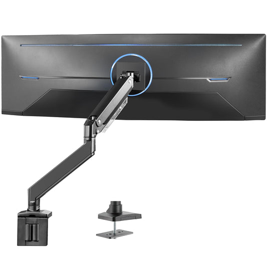 Brazo de Monitor VIVO Negro de Aluminio Resistente para Monitores Ultra Anchos para Escritorio