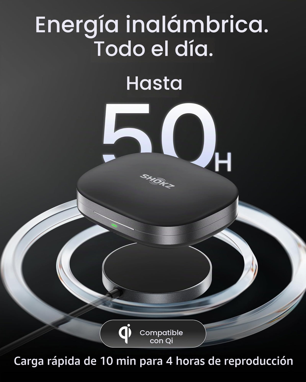 Auriculares Inalámbricos SHOKZ Negro de Oído Abierto con Reducción de Ruido y Llamadas Claras para Trabajo y Deportes