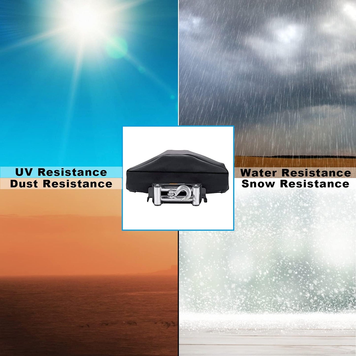 Cubierta de cabrestante, resistente a los rayos UV, impermeable, con cordón, accesorios de cabrestante para interiores y exteriores, cubierta de polvo resistente a la intemperie para cabrestantes eléctricos de hasta 1200 libras