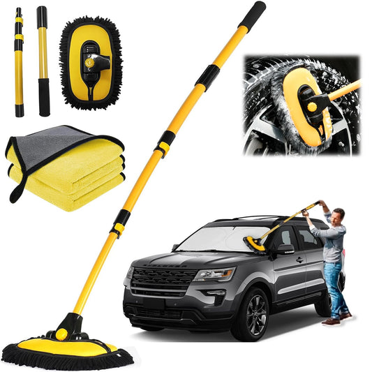 Cepillo Chenilla PANGP Azul con Mango Extensible para Limpieza de Carros, SUV y Camiones