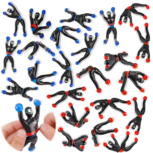 Liberty Imports Ninjas adhesivas para escalar en la pared con calcomanías de disfraces de bricolaje, escaladores elásticos para ventanas, recuerdos de fiesta, juguetes novedosos, para escalar, hombres rodantes para niños (paquete de 24)