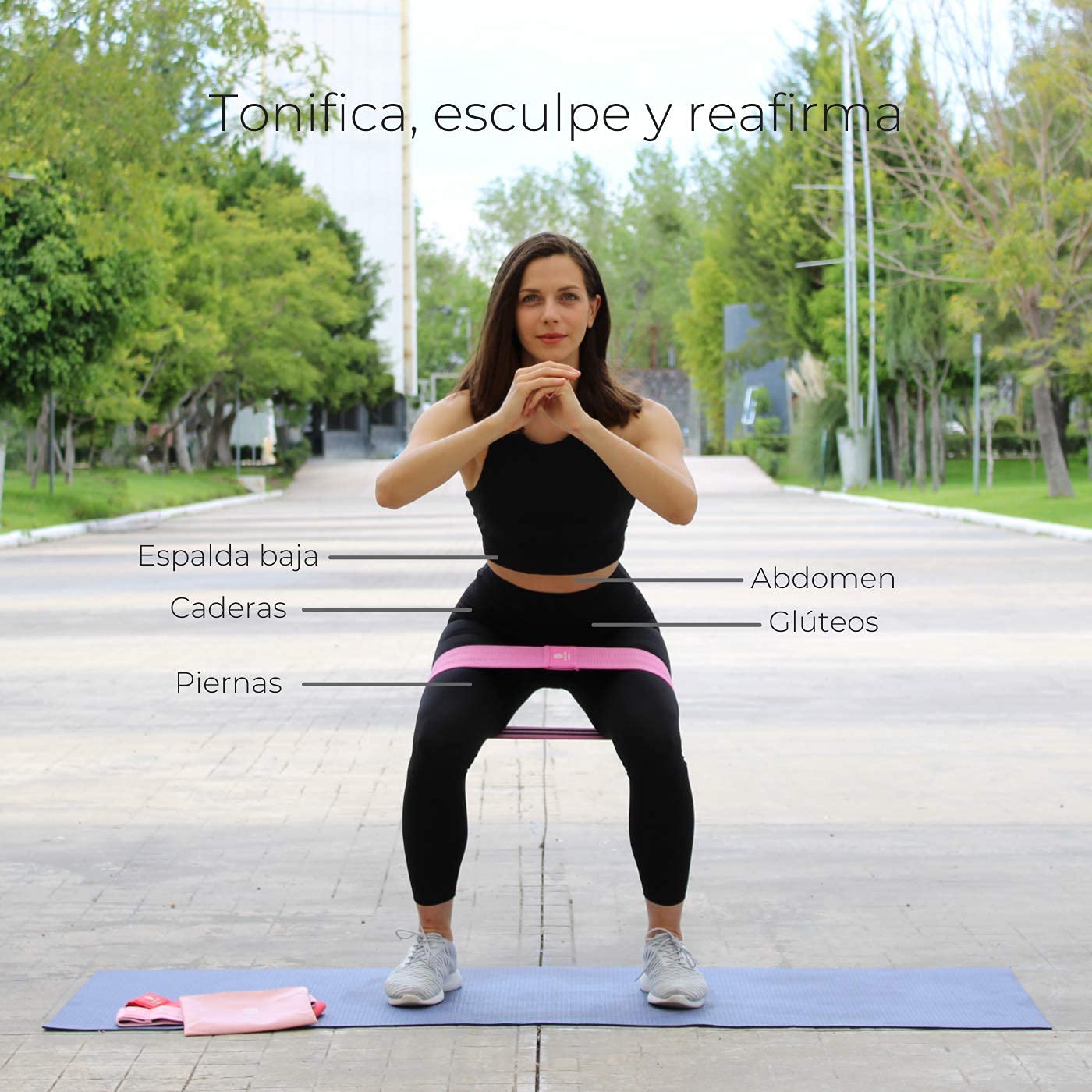 Set de Bandas de Resistencia de Tela Ananda PRO Verde Premium para Ejercicio en Casa y Gym