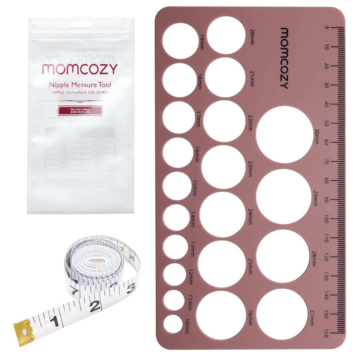 Momcozy - Regla de pezón para tamaño de brida, herramienta de medición de silicona suave y flexible para tamaño de extractor de leche, compatible con Momcozy Medela, Spectra, Lansinoh, fácil de usar