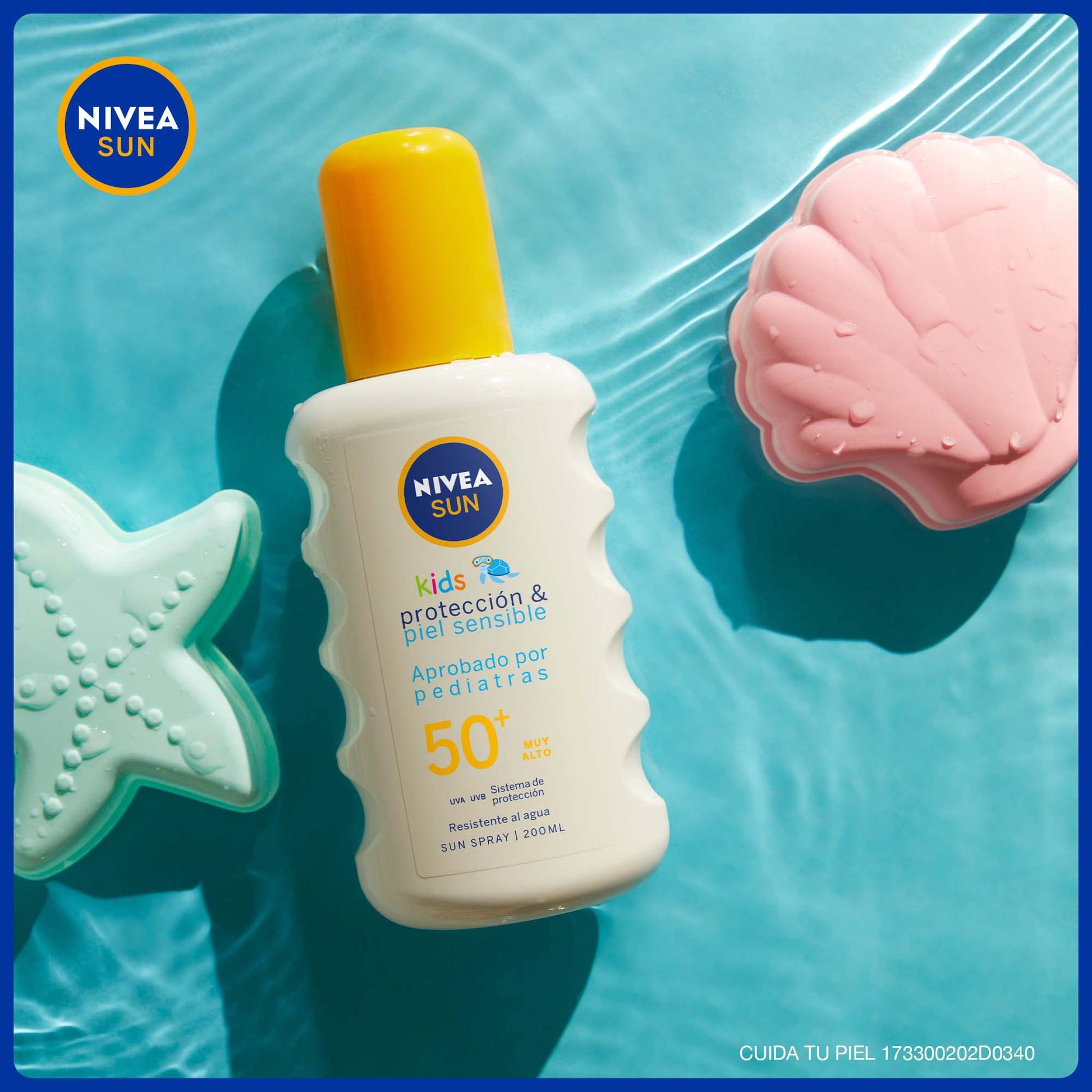 Protector Solar en Spray NIVEA Kids FPS 50+ Resistente al Agua para Piel Sensible