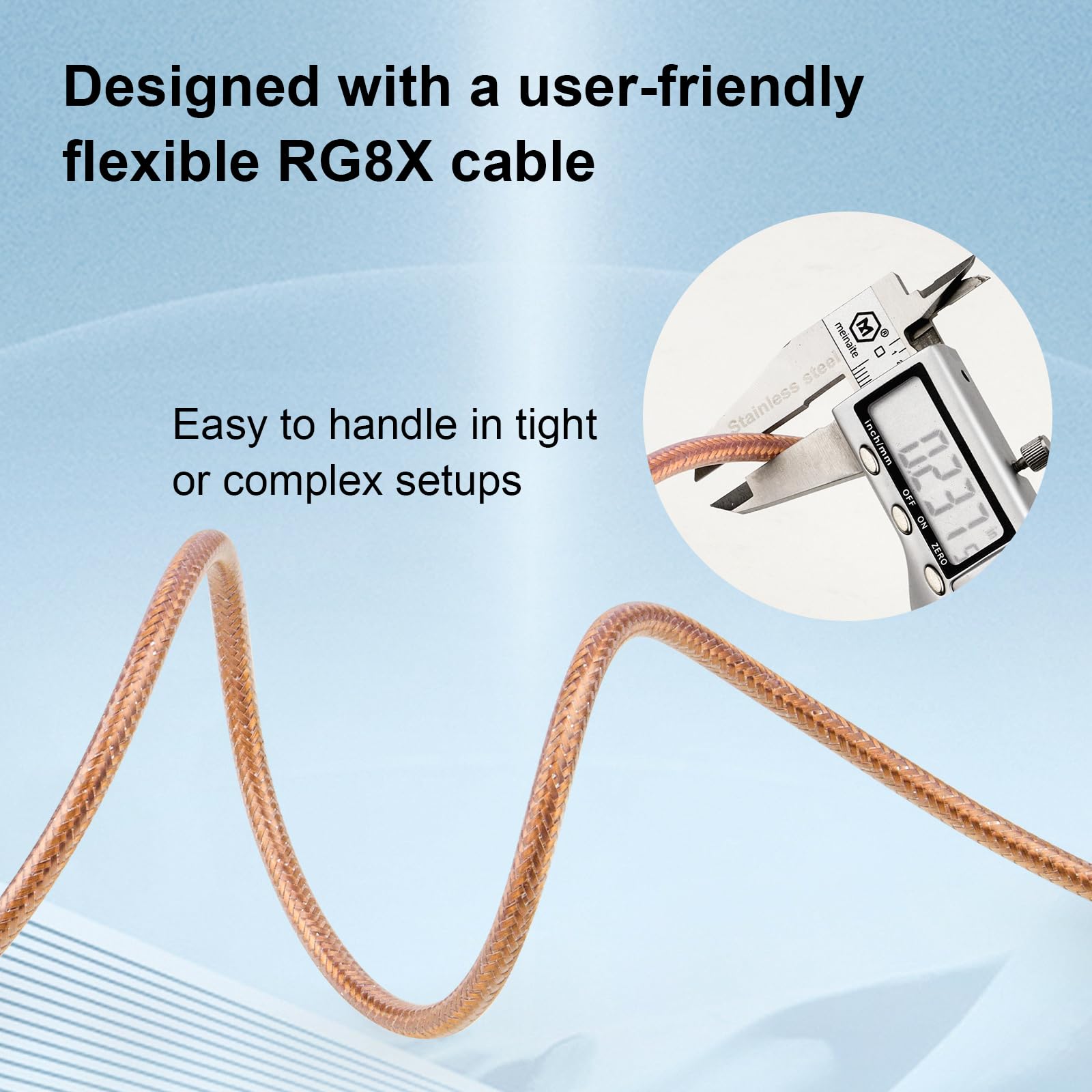 XRDS -RF 30 cm 3 piezas de cable coaxial RG8X con conectores macho PL259 UHF, núcleo de cobre sólido, blindaje trenzado, cable CB para radio ham, radio HF y dispositivos de comunicación