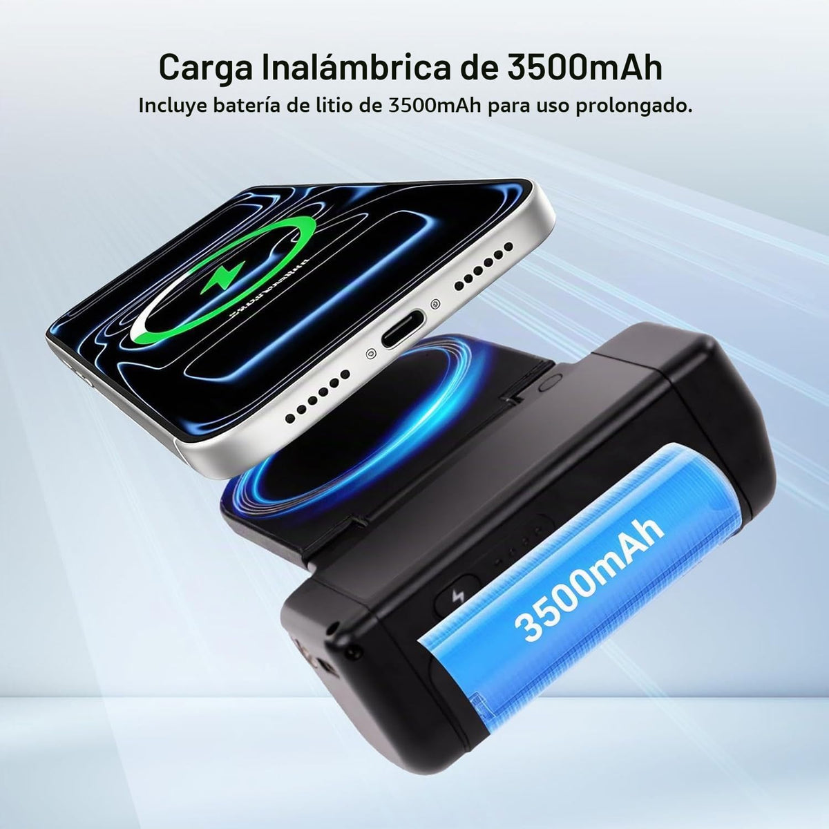 Grip de Cámara Magnético NEEWER Negro con Carga Inalámbrica y Batería 3500mAh para iPhone y Samsung