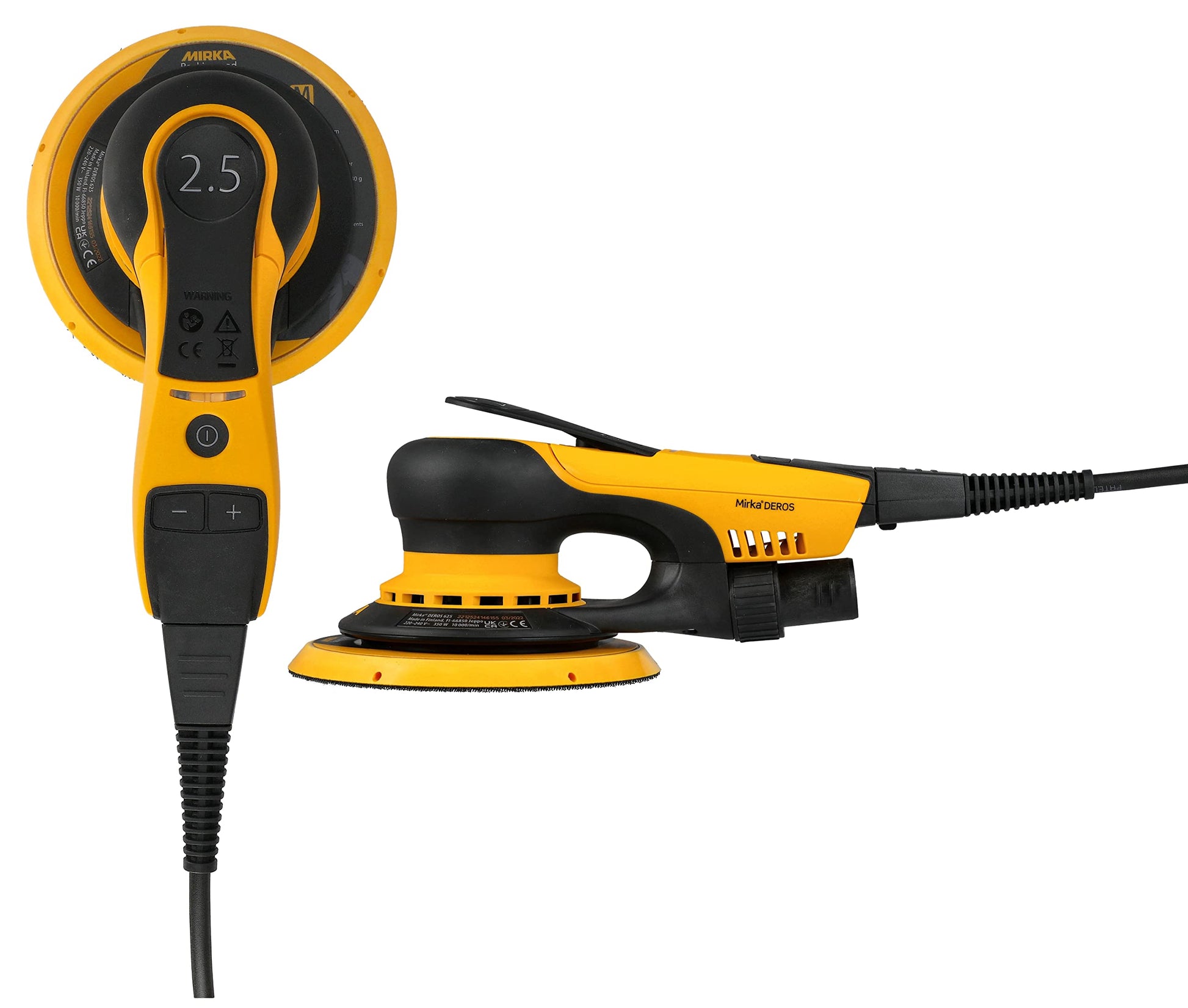 Lijadora Orbital Aleatoria Eléctrica Mirka Amarillo Negro 6 Pulgadas