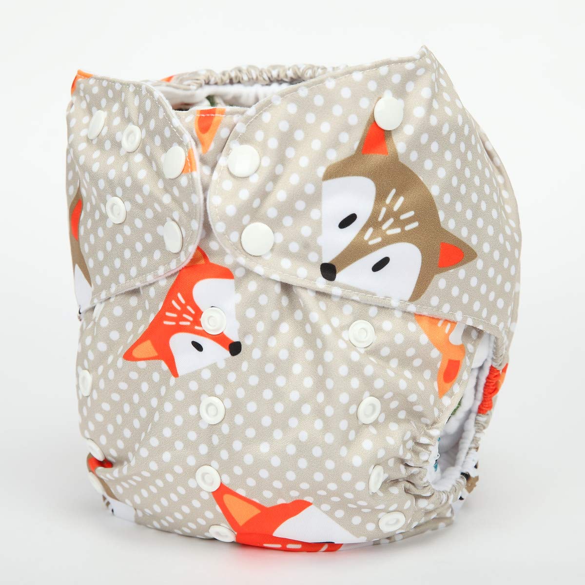 Sigzagor - Pañal infantil de 2 a 7 años de edad, pañal, bolsillo reutilizable, lavable, para bebés y niños pequeños, Dot Fox