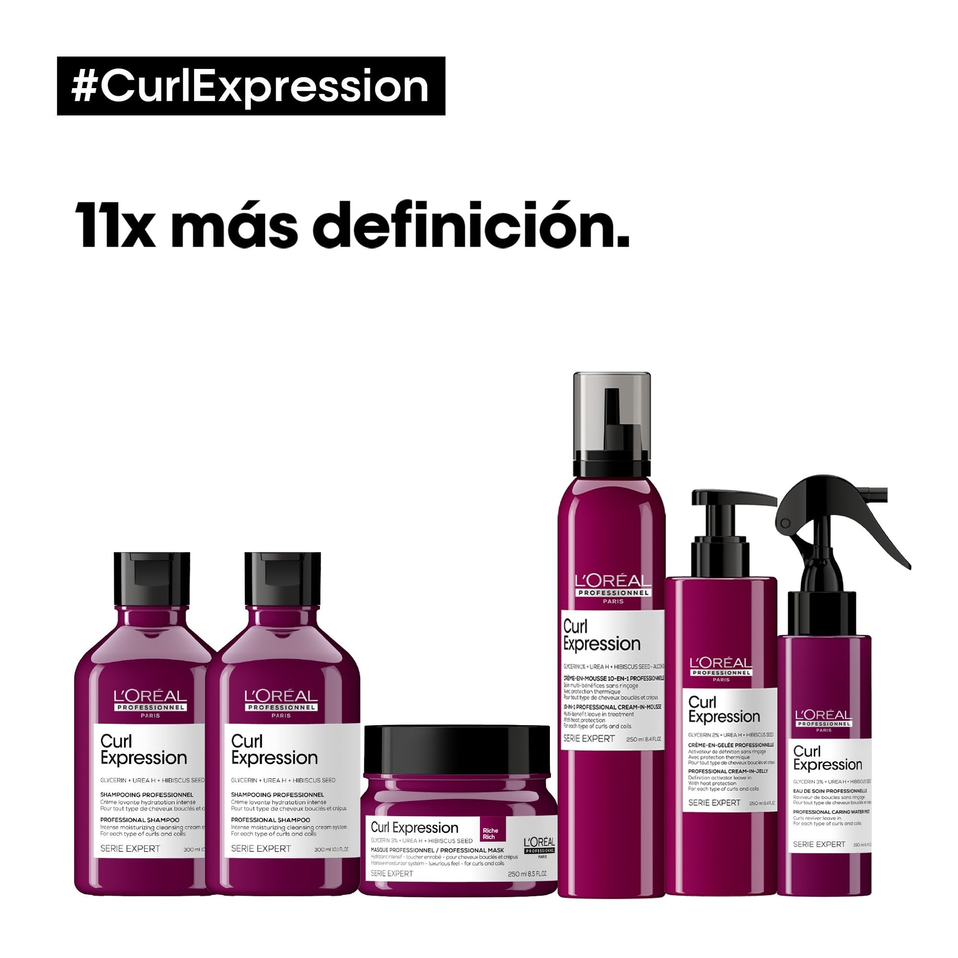 L'Oréal Professionnel Curl Expression Mascarilla | Mascarilla hidratante intensiva para rizos | Hidrata y añade brillo | Libre de parabenos | Con tecnología de Glicerina, Urea H y Semilla de Hibisco | Para cabello rizado o chino | 250ml