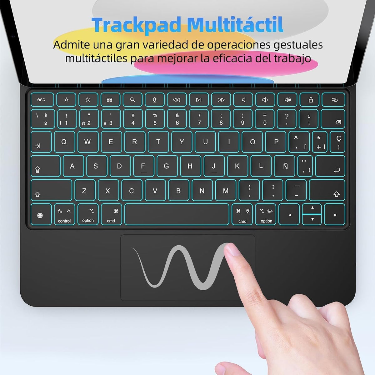 Teclado Magic MUINJOJM Negro Compatible iPad 11ª Generación y 10ª Generación