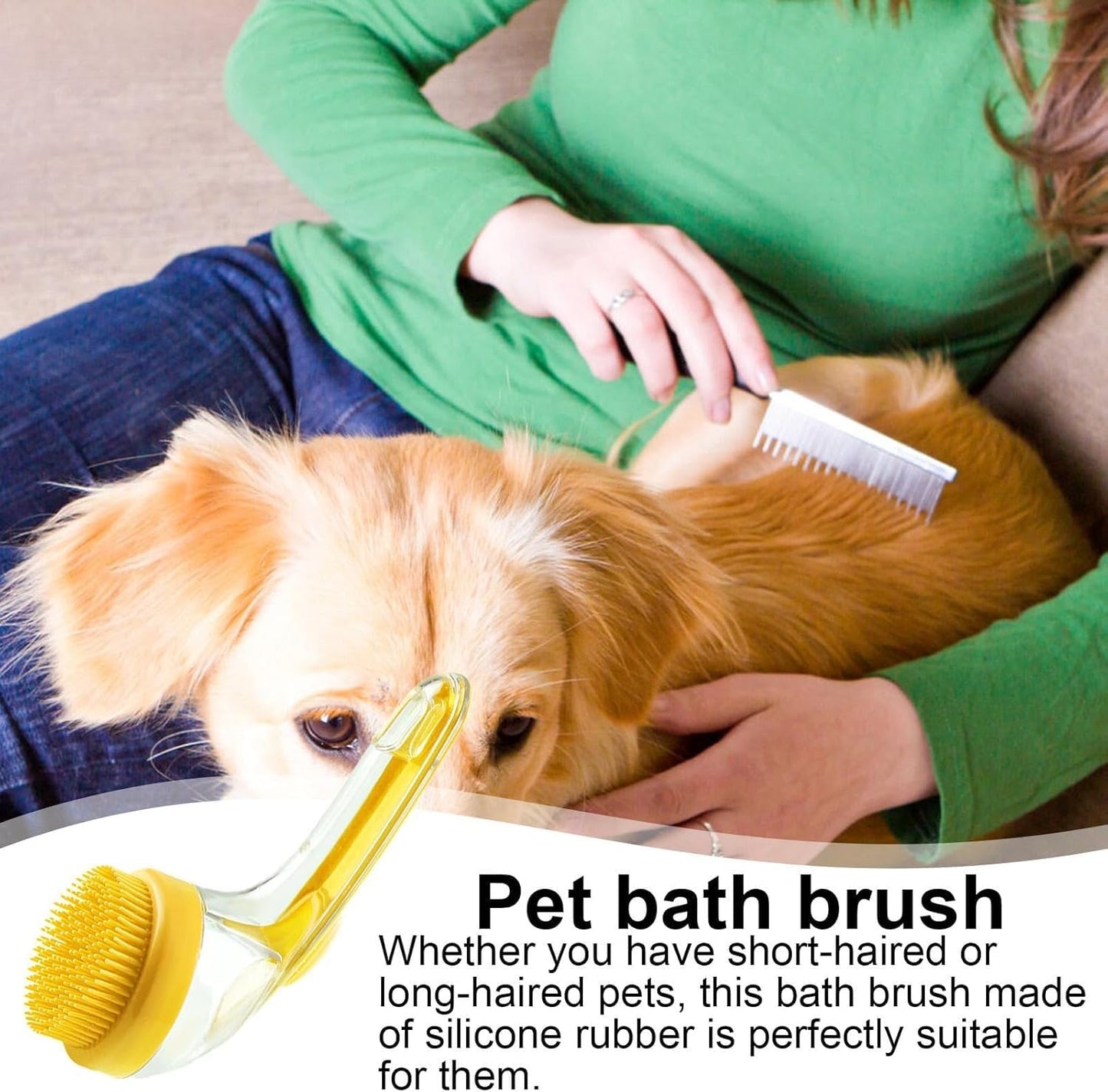 Cepillo de Baño Walquicks Verde con Dispensador de Champú para Mascotas