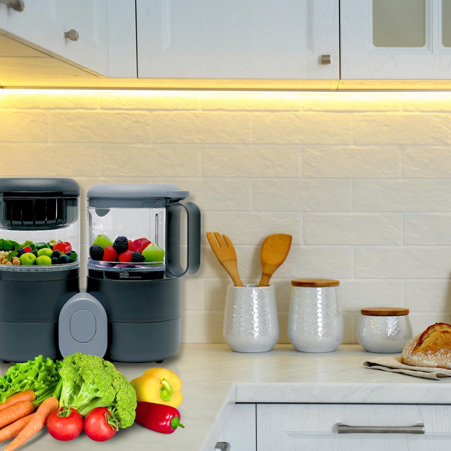 Vaporizador y Licuadora para Bebé Multifunción con Descongelación y Recalentamiento