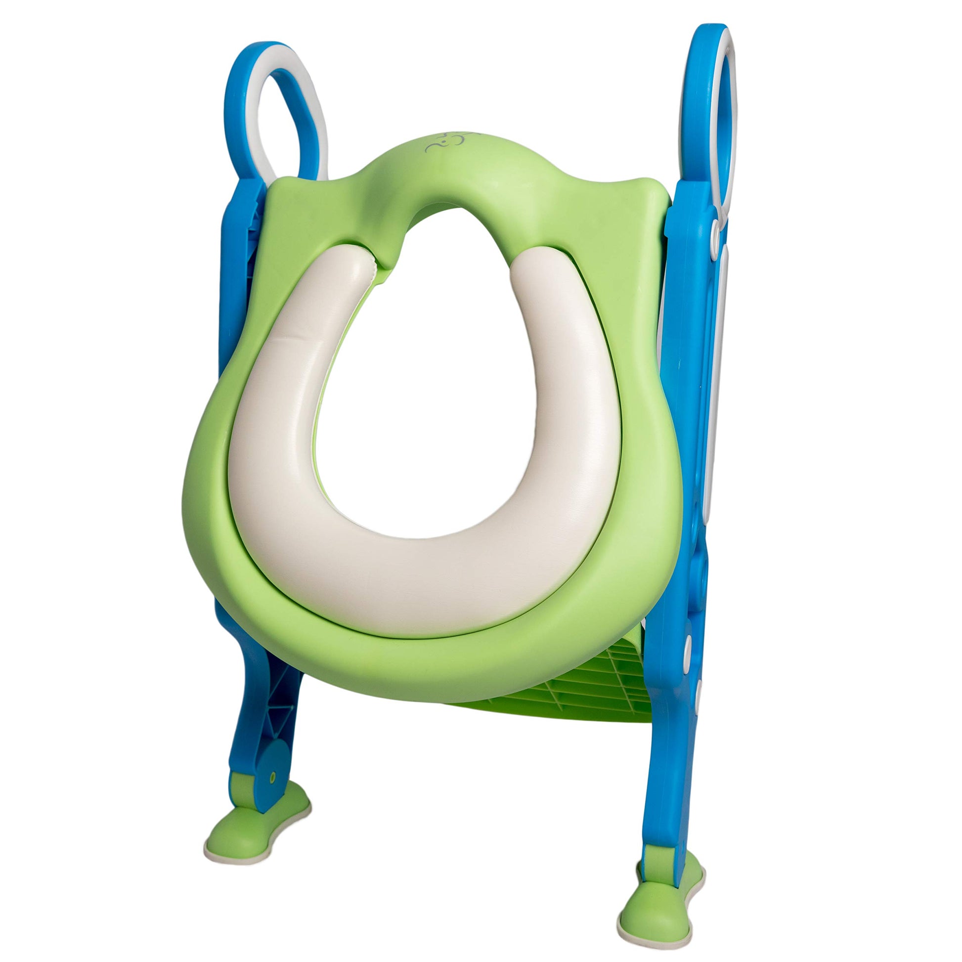 Asiento Entrenador para Inodoro PAPU BABY Verde Azul Acolchonado con Escalera