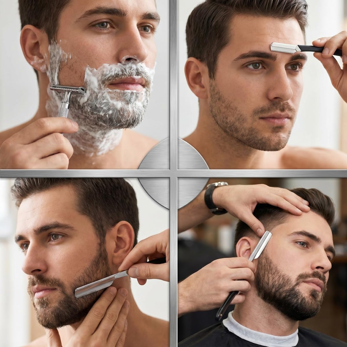 500 Navajas de Repuesto Para Rastrillo de Doble Filo Para Afeitado Barba Bigote Cuchillas de Acero Delgadas Set Hojas de Navajas Seguras Afeitar