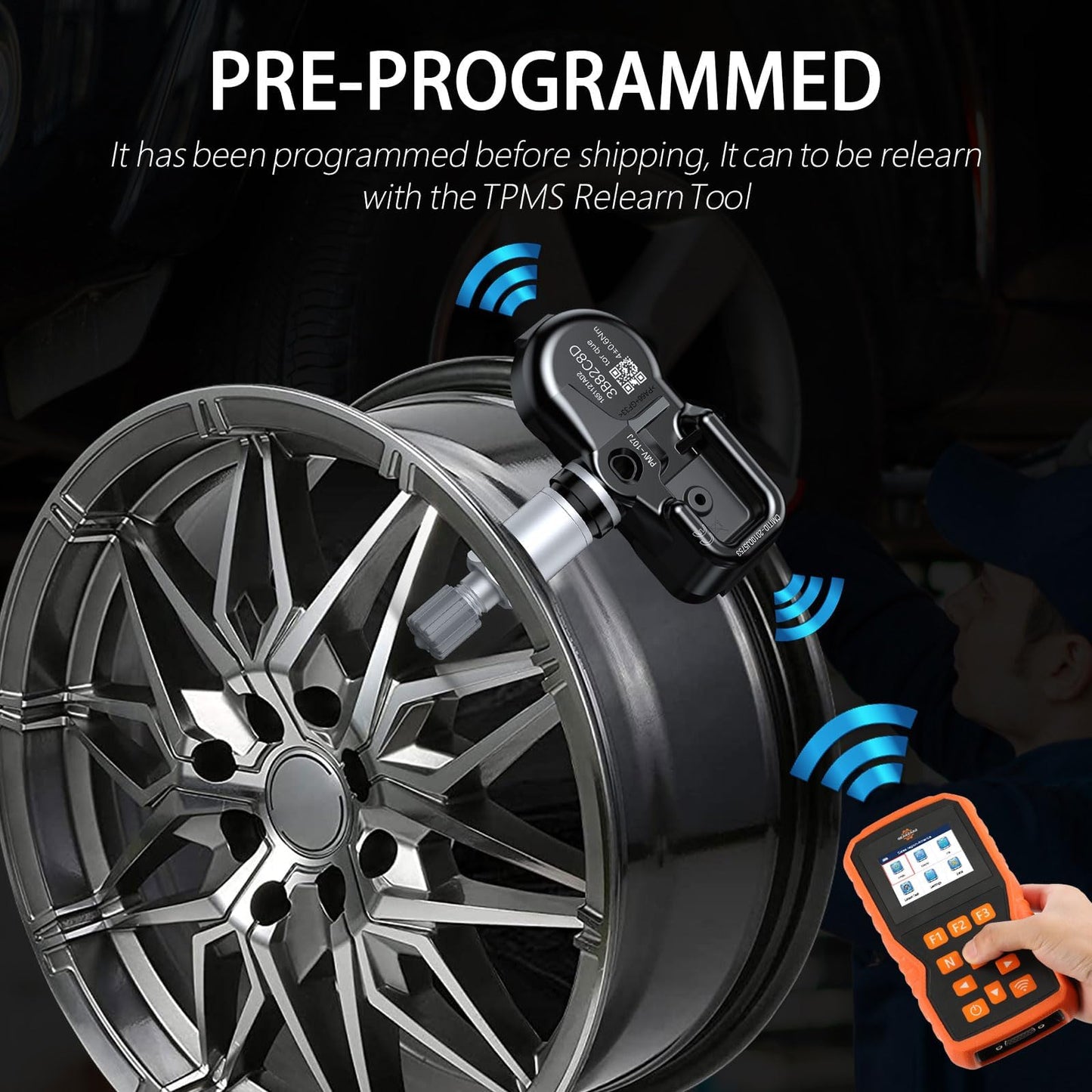 GEARMEISTER Sensor Tpms, sensor de presión de neumáticos de 433 MHZ para Chevrolet/Buick/Cadillac/GMC Acadia Sierra 2016-2022, sensores TPMS preprogramados 13598773 13589601 13506028 1359422 4 piezas
