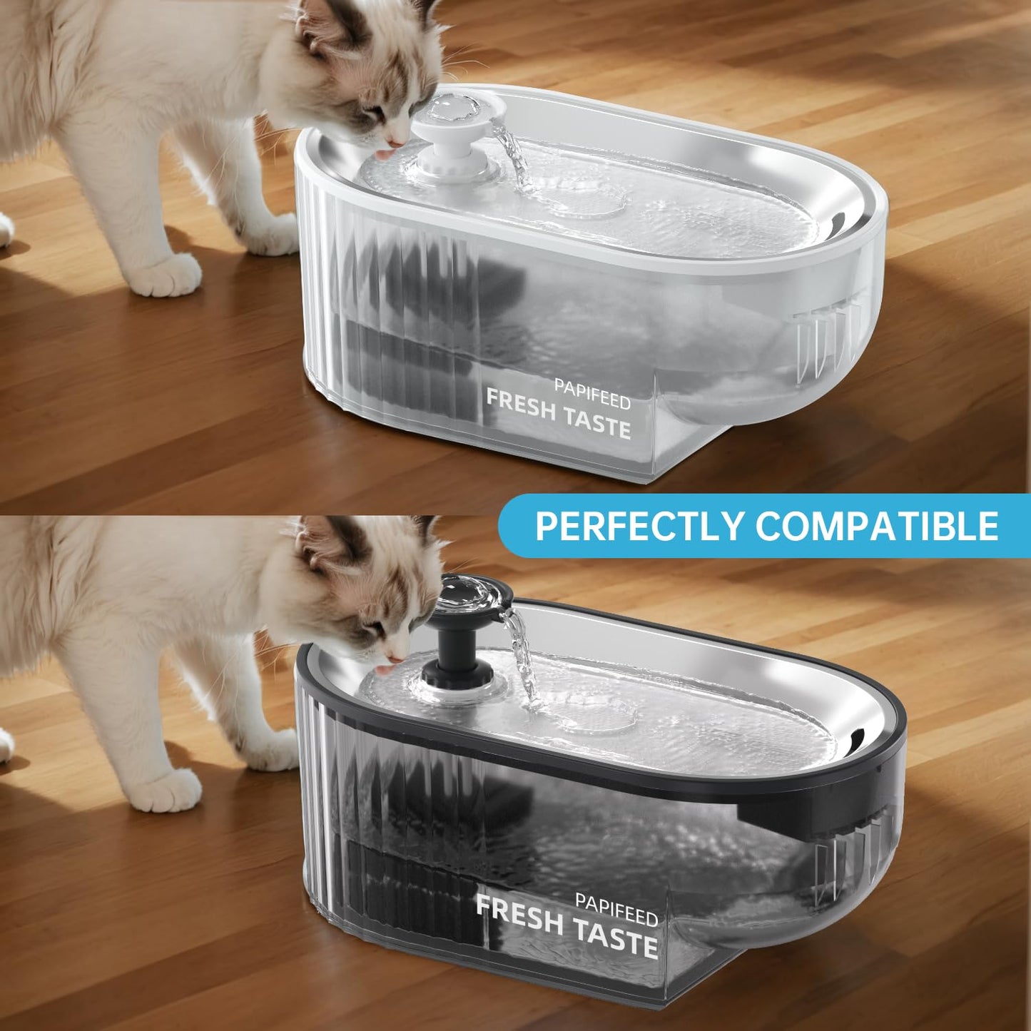 Filtro de Fuente para Gatos PAPIFEED Acero Inoxidable 304 con 10 Filtros de Repuesto y 4 Prefiltros