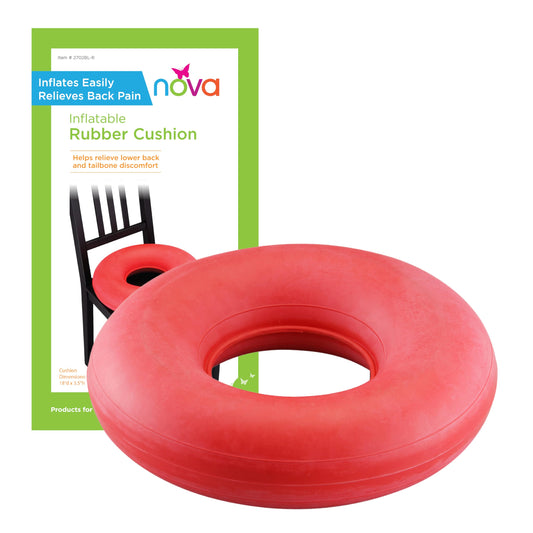 Cojín Inflable Nova Rojo Goma Duradera Fácil de Limpiar 18 Pulgadas