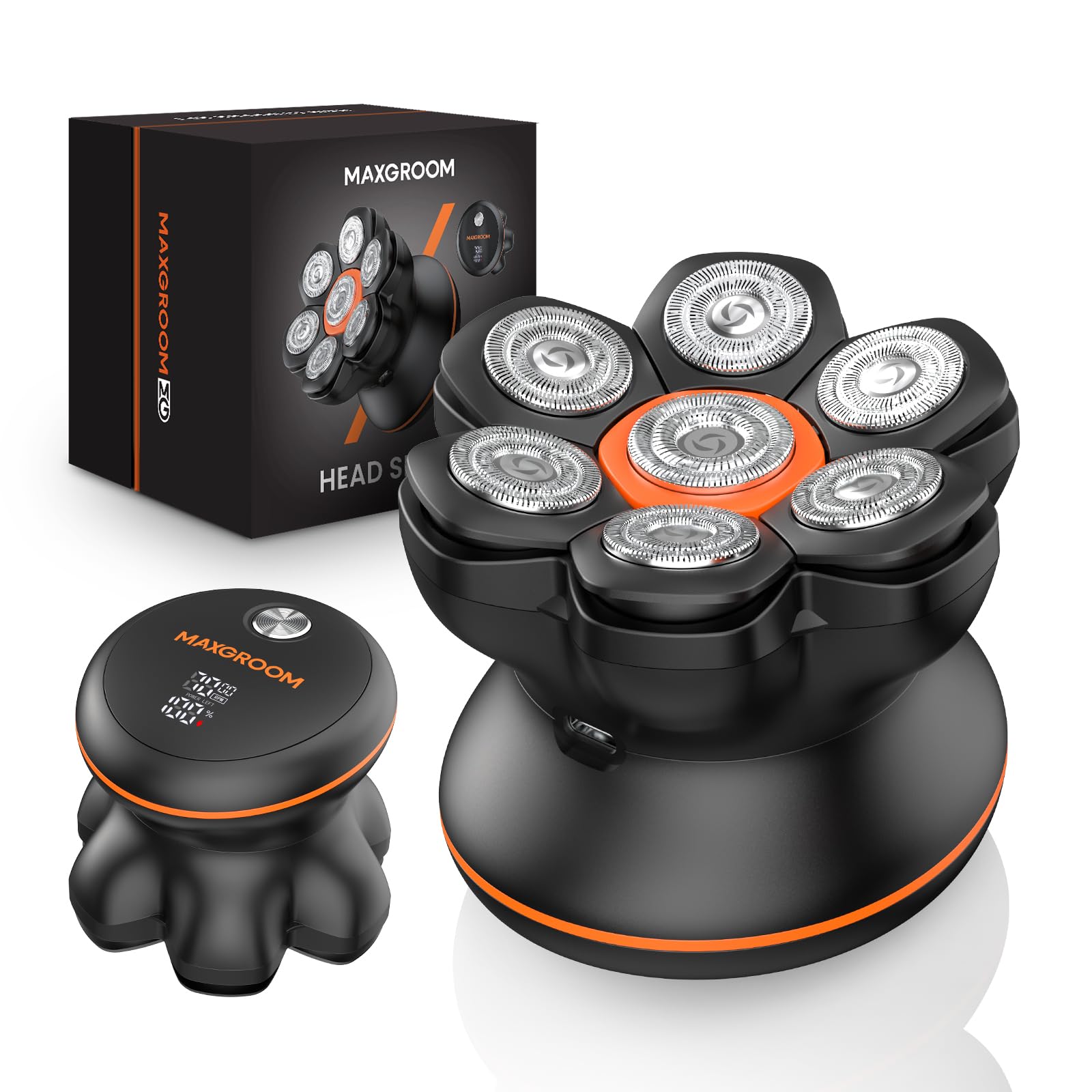 Afeitadora Eléctrica MAXGROOM JK-1688 Negro con Cuchillas Flexibles Mejoradas e IPX6 Impermeable para Hombre