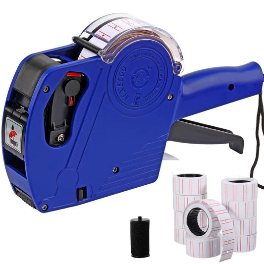 Etiquetadora YOU ER MEI para Oficina Rojo con Cartuchos de Tinta 10 Hojas de Etiquetas de Precios