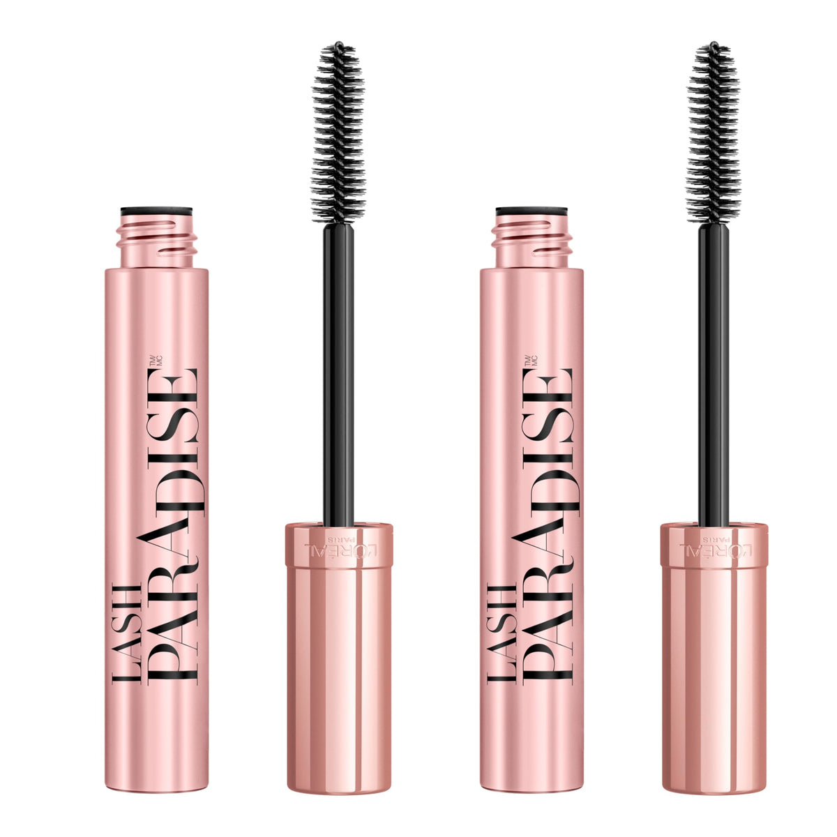 L'Oreal Paris Makeup Lash Paradise Mascara, Voluptuous Volume, Intense Length, Feathery Soft Full Lashes, No Smudging, No Clumping, Mystic Black, 0.28 fl. oz, Pack of 2