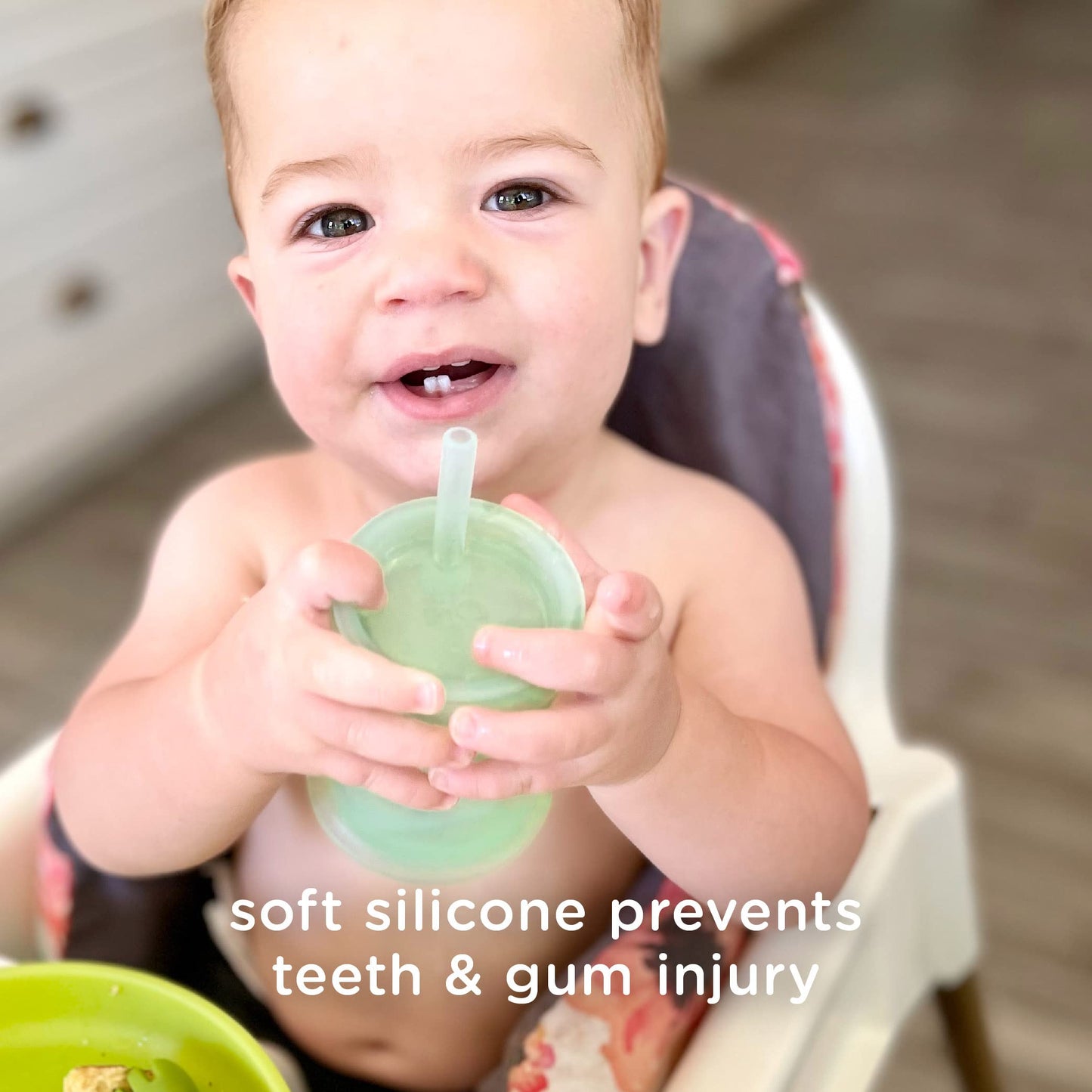 Olababy - Taza de entrenamiento de silicona con pajita, taza para beber, menta 5 onzas