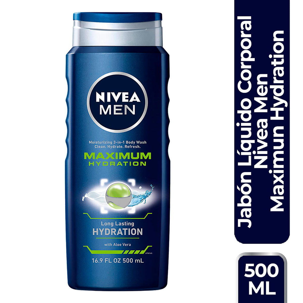 NIVEA MEN Jabón Líquido Corporal 3 en 1 Originals (500 ml) jabón Antibacterial para Cuerpo, Rostro y Cabello