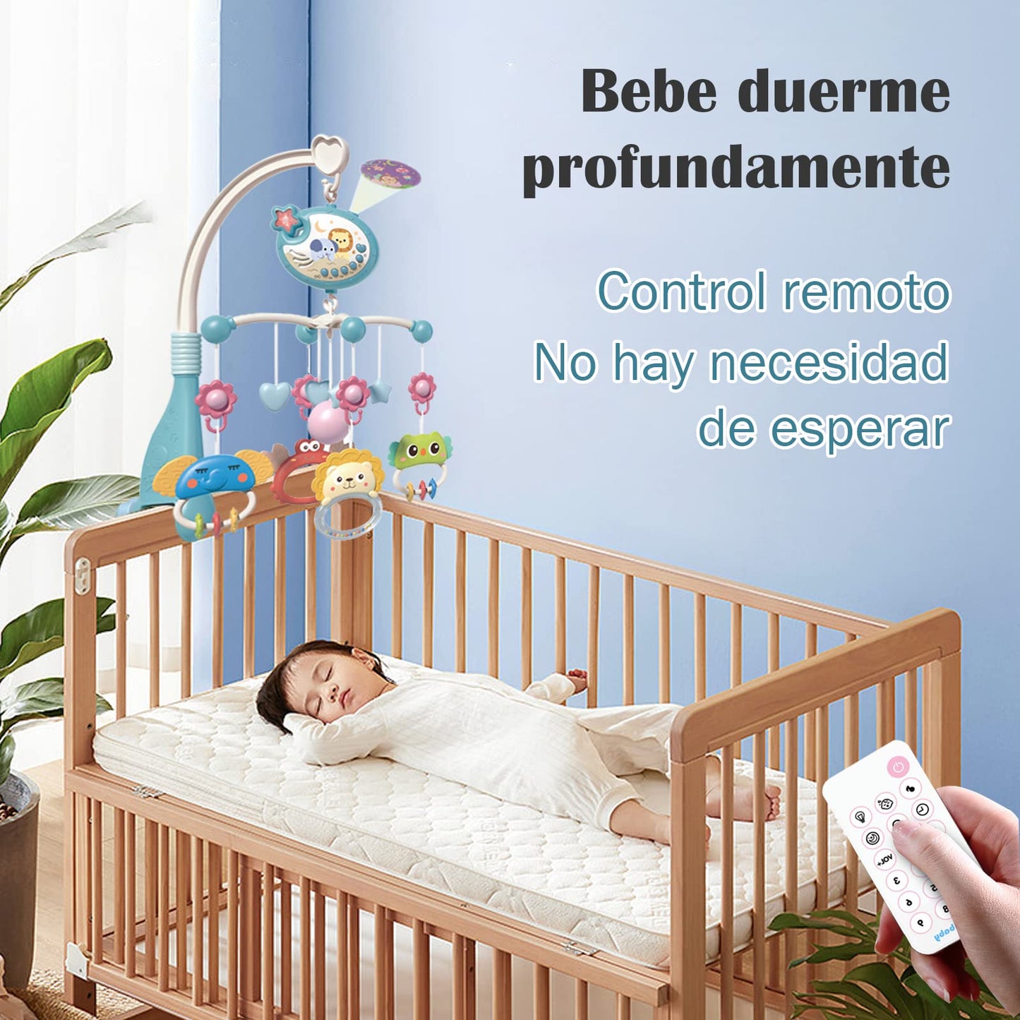 Juguetes para Cuna de Bebe Musical,Móvil para Bebé Giratoria 360° con Proyección y Mando A Distancia,decoración de cama para recién nacidos,Regalo para Recién Nacidos