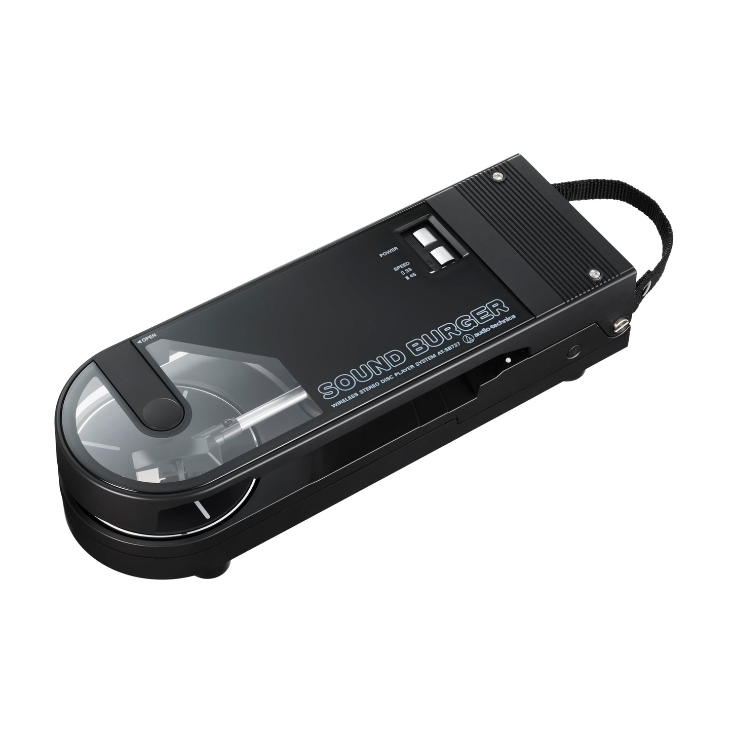 Audio-Technica AT-SB727 Sound Burger - Tocadiscos portátil Bluetooth (Negro), con Carga USB-C y hasta 12 Horas de Giro