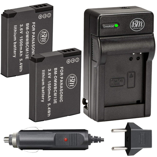 Bm Premium Pack de 2 baterías DMW-BCM13E y cargador de batería para Panasonic Lumix DMC-FT5 A, DMC-LZ40, DMC-TS5, DMC-TS6, DMC-TZ37, DMC-TZ40, DMC-TZ41, DMC-TZ55, DMC-TZ60, DMC-ZS27, DMC-ZS30 DMC-ZS35 DMC-ZS40, DMC-ZS45, DMC-ZS50 Cámara digital