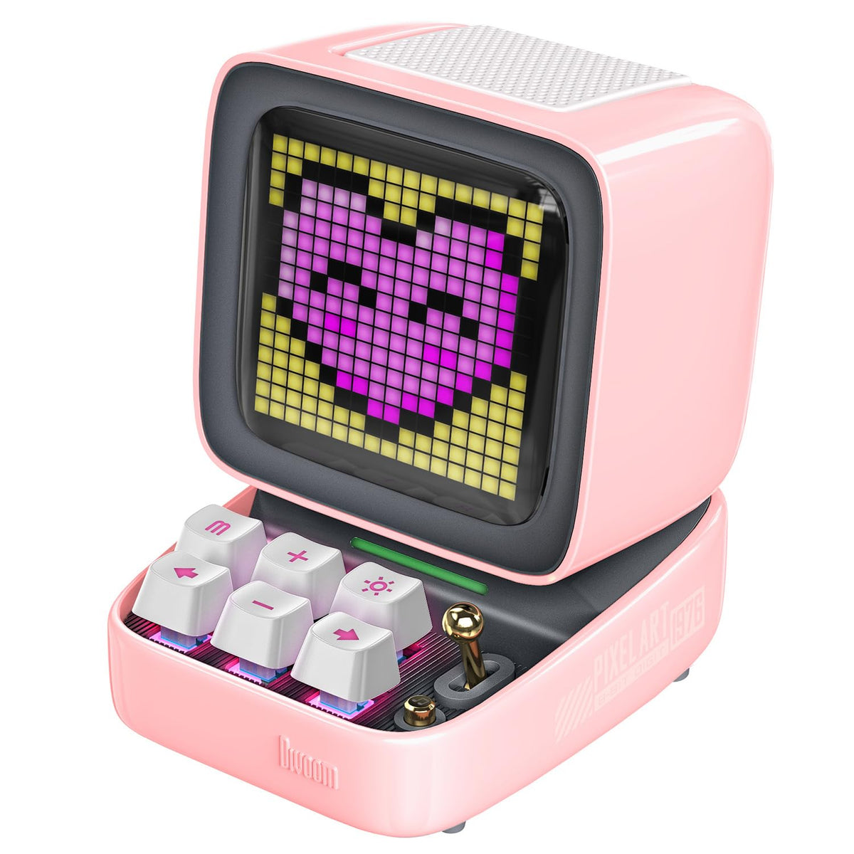 Altavoz Bluetooth Pixel Art Divoom Ditoo Rosa con Pantalla LED RGB y Teclado Mecánico